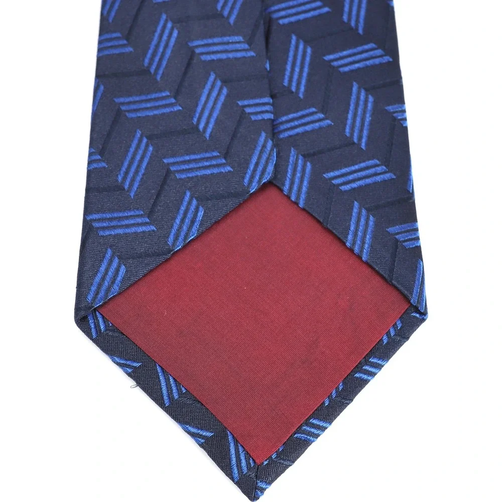 Polo‎ Ralph Lauren Necktie Mens Blue Geometric Chevron Silk Classic Business Tie